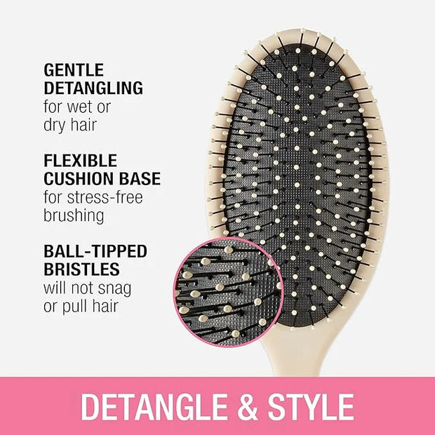 Conair Detangling hairbrush 3PK - wet or dry hair - ideal for curly or straight styles - detangler hair brush - hairbrushe...