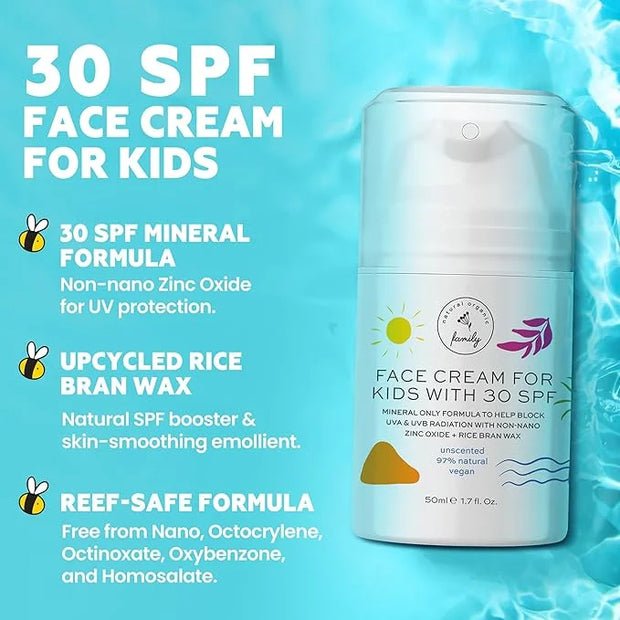Gentle Face Cream SPF 30 Mineral Face Sunscreen – Lightweight, Non-Greasy Reef-Safe with Zinc Oxide, Niacinamide - Hydrati...