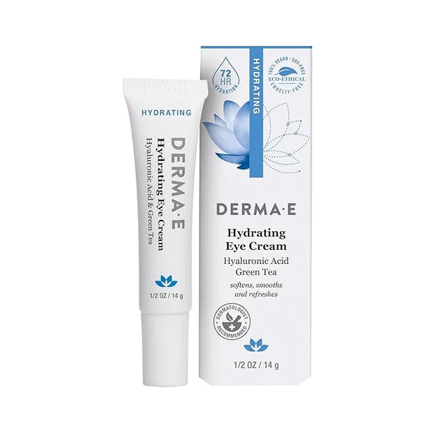 Derma E Hydrating Eye Cream – Firming and Lifting Hyaluronic Acid Treatment - Under Eye and Upper Eyelid Cream Reduces Puf...