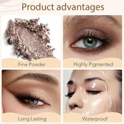 4 Colors Matte Shimmer Eyeshadow Makeup Palette,Champagne Nude Light Dark Brown Highly Pigmented Natural Neutral Eye Shado...