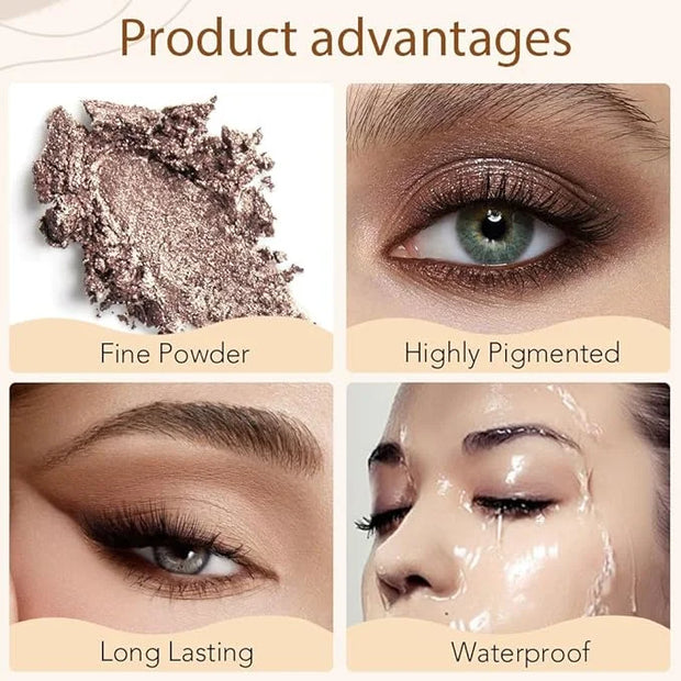 4 Colors Matte Shimmer Eyeshadow Makeup Palette,Champagne Nude Light Dark Brown Highly Pigmented Natural Neutral Eye Shado...