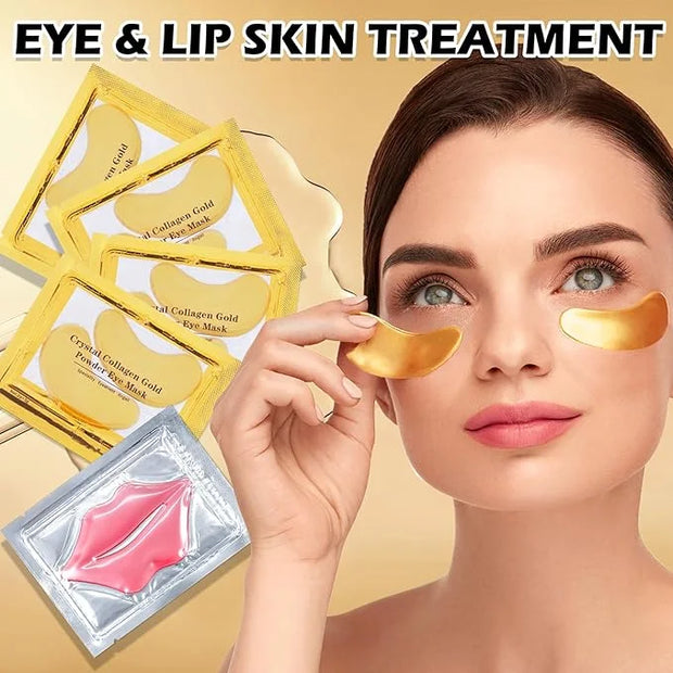 30 PCS Lip Mask Under Eye Mask 24K Gold Eye Mask,Moisturizing Nourishing Lip Mask for Dry Lips,Eye Patches for Puffy Eyes ...