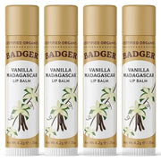 Badger - Classic Lip Balm, Vanilla Madagascar, Made with Organic Olive Oil, Beeswax & Rosemary, Certified Organic, Moistur...