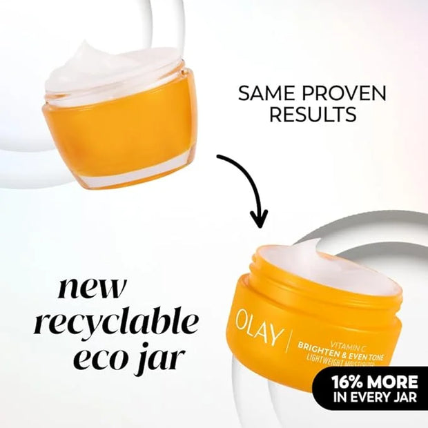 Olay Bright & Even Vitamin C with Lactic Acid Face Moisturizer, 2 oz Lightweight Brightening Face Cream for Uneven Skin To...