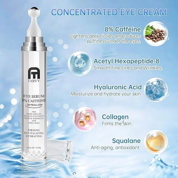 Eye Serum, Under Eye Cream For Dark Circles, 8% Caffeine Eye Serum For Women & Men, Eye Cream Anti Aging With 360° Massage...