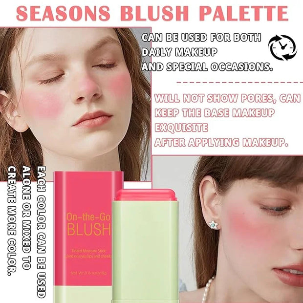 Blush Cream for Cheeks,Face Matte Contour Blush Makeup,Buildable Shimmer Facial Cheek Blusher Shades,Blendable Cosmetic Ma...