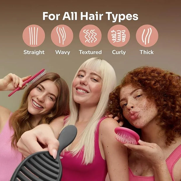 Wet Brush Ceramic Speed Dry Hair Brush, Black - Vented Design & Soft HeatFlex Bristles Are Blow Dry Safe - Ergonomic Handl...