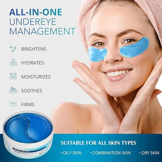 Under Eye Patches for Dark Circles: Under Eye Mask for Wrinkles - Eye Bags - Fine Lines - Puffy Eyes - Gel Mask - Amino Ac...