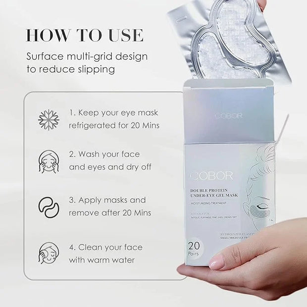 Under Eye Patches for Puffy Eyes, Hydrolyzed Collagen Eye Masks for Dark Circles and Puffiness, Anti-Aging Tremella Extrac...