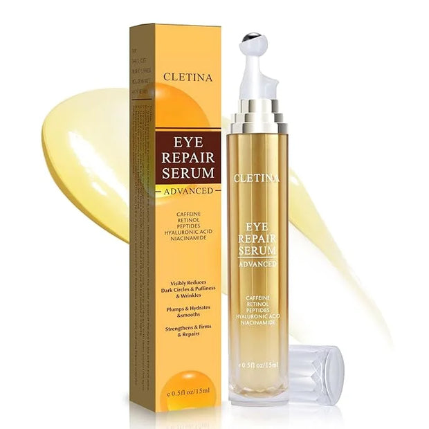 5% Caffeine Eye Serum With Roller For Dark Circles & Puffiness Bags Under Eye Treatment- Caffeine Eye Cream with 360° Mass...