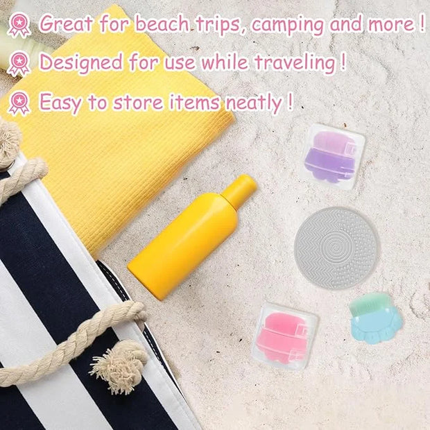 3 Pack Kids Sunscreen Applicator,Sunblock Buddy Brush with Protective Case,Sun Lotion Applicator Sun Cream Brush Set with ...