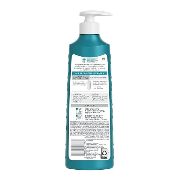 Curel Hydra Therapy In Shower Lotion, Itch Defense Body Moisturizer with Advanced Ceramide Complex, Vitamin E, & Oatmeal E...