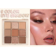 9 Colors Colorful Eyeshadow Palette Makeup,Rose Gold Brown Nude Matte Shimmer Neutral Eye Shadow Powder Palette,Highly Pig...