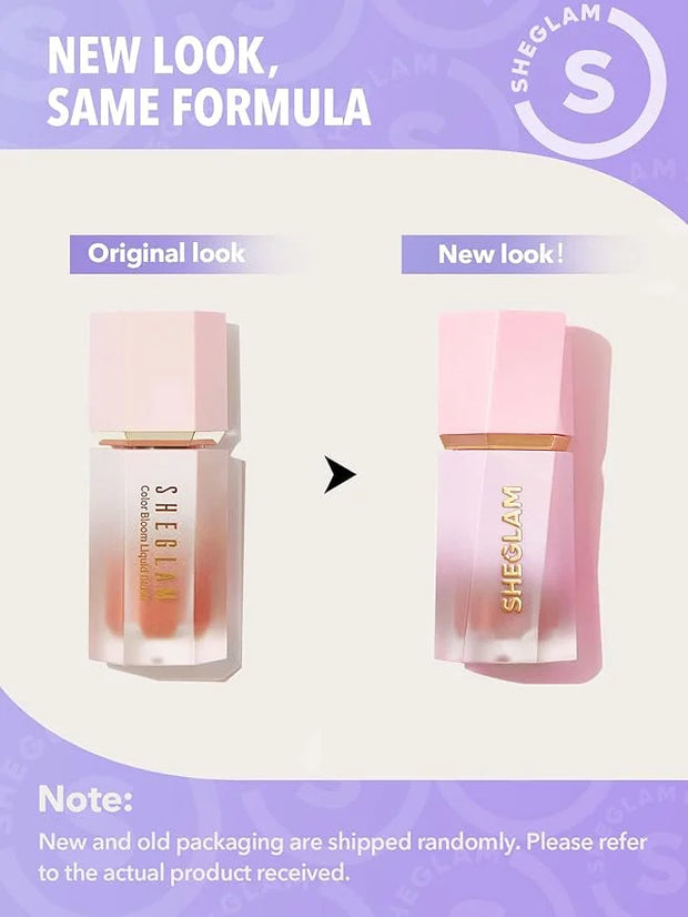 SHEGLAM Color Bloom Dayglow Liquid Blush Makeup for Cheeks Shimmer Finish - Devoted - Product Image