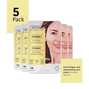 Vitamin C & Hyaluronic Acid Face Mask (5 Masks) + Eye Mask Patches with Vitamin C, Cucumber and Hyluronic Acid, Anti-Fatig...