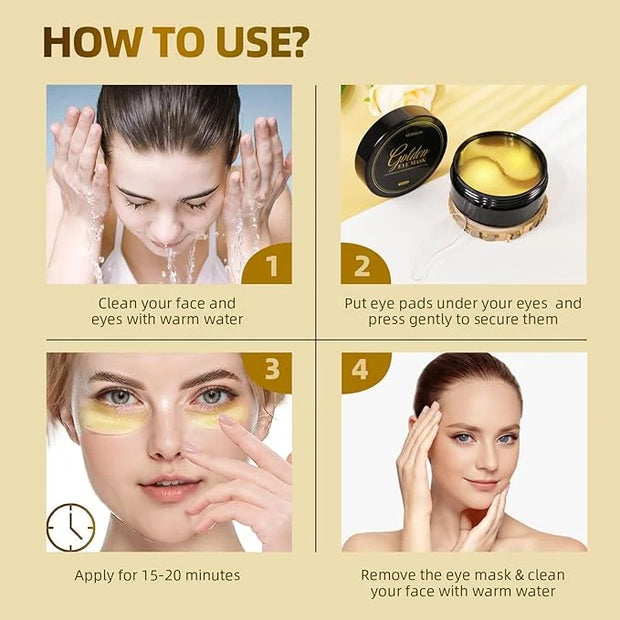 Brightening Eye Masks, Hydrating Eye Masks W/Caffeine Hydrolyzed Collagen & Centella Asiatica- Under Eye Patches For Dark ...