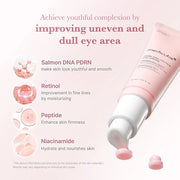 medicube Salmon DNA PDRN Pink Peptide Eye Serum with Niacinamide and 99% Purity Retinol for Fine Lines, Uneven Skin Tone, ...