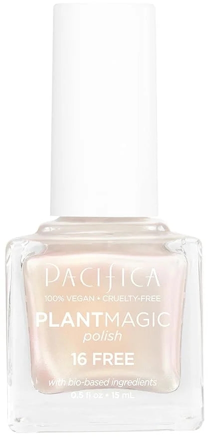 Pacifica Natural Nail Polish – Plant Magic Pearl White Nail Polish 16-Free Bio-Sourced Formula with Long-Lasting Vibrant C...