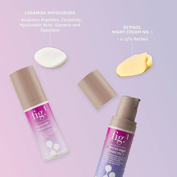 Fig.1 Day-to-Night Moisturization, 24-Hour Hydration Skincare Gift Set - Travel & Trial Size - Includes Ceramide Moisturiz...