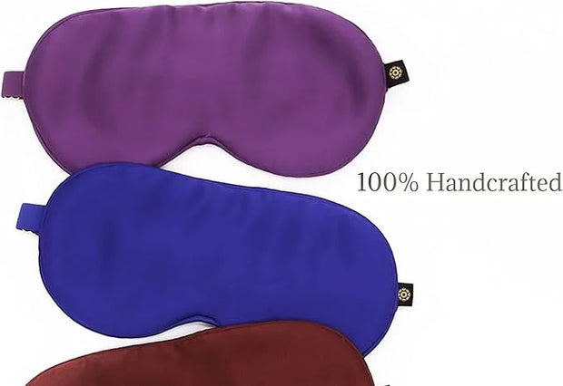 Premium Handcrafted 25 Momme Mulberry Silk Eye Mask for Sleeping (Purple Passion) - Product Image