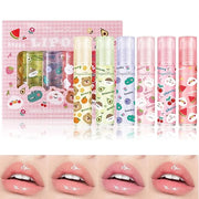 Lip Gloss Clear Jelly Lipstick Set, 6Pcs Roll On Lip Gloss Long Lasting Moisturizing Lip Balm Lip Glow Oil Nutritious Balm...