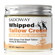 SADOWAY Beef Tallow for Skin: Handmade Beef Tallow for Face - Organic Grass-Fed Whipped Beef Tallow and Honey Balm Tallow ...