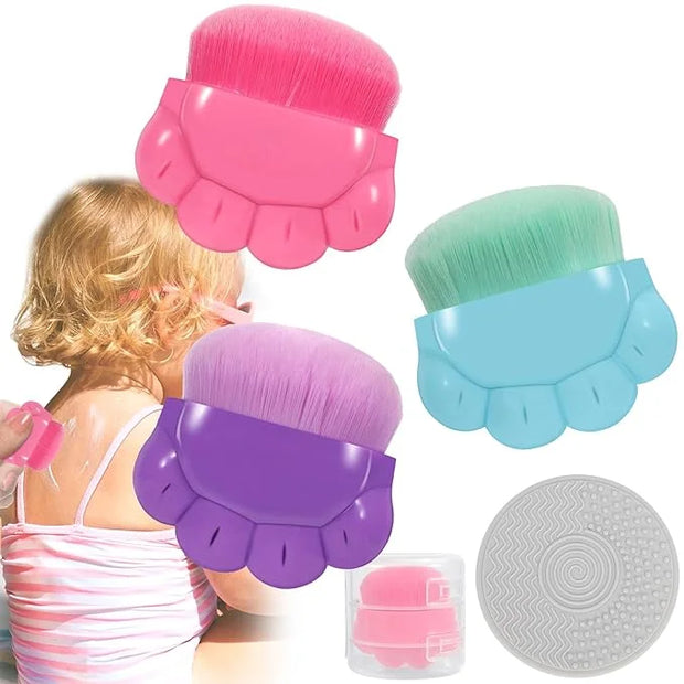 3 Pack Kids Sunscreen Applicator,Sunblock Buddy Brush with Protective Case,Sun Lotion Applicator Sun Cream Brush Set with ...