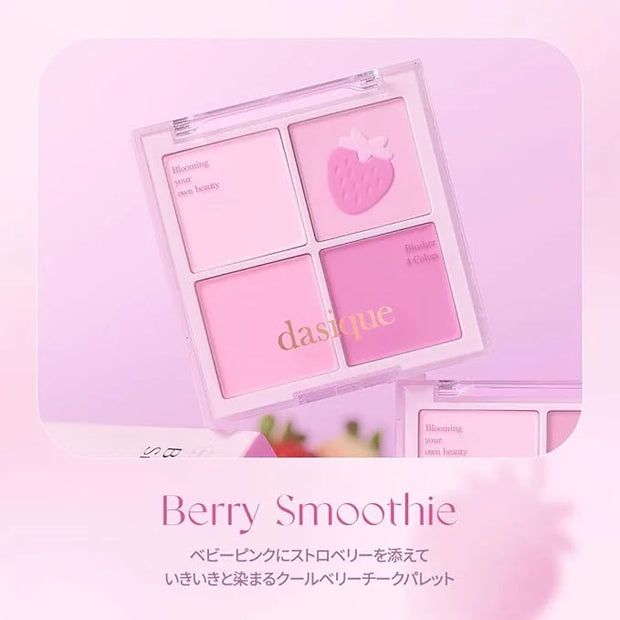 Dasique Blending Mood Cheek #06 Berry Smoothie | 4 Blendable Shades in Lightweight Smooth Powder | Vegan | Pink Blush - Pr...