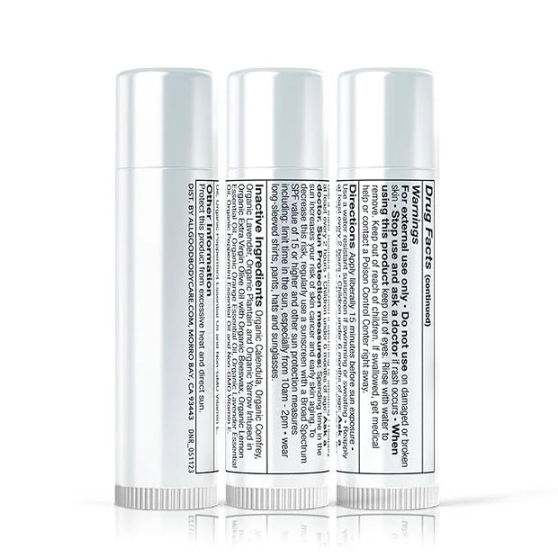 SPF 15 Mineral Sunscreen Lip Balm - Vegan and Cruelty Free Broad Spectrum UVA/UVB Lip Care - lemon and mint scent - for Hy...