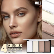 4-Color Contour Makeup Palette, Blush Highlighter Bronzer Powder Kit, Face Cosmetics Gift Set (02#, 1 Count (Pack of 1)) -...
