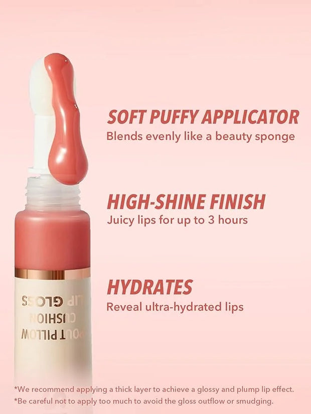 SHEGLAM Pout Pillow Cushion Lip Gloss Moisturizing Liquid Lipstick High Shine Finish Sponge Tip Applicator Non-Sticky Lip ...