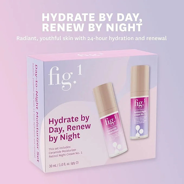 Fig.1 Day-to-Night Moisturization, 24-Hour Hydration Skincare Gift Set - Travel & Trial Size - Includes Ceramide Moisturiz...