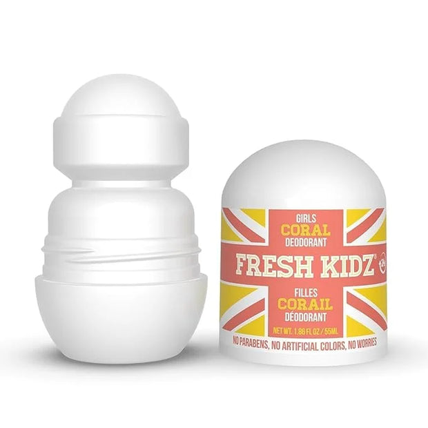 Fresh Kidz Body Wash 16.9 fl.oz. and 2 Roll-On Deodorants 1.86 fl.oz. for Kids and Teens - Girls Coral Set - Product Image