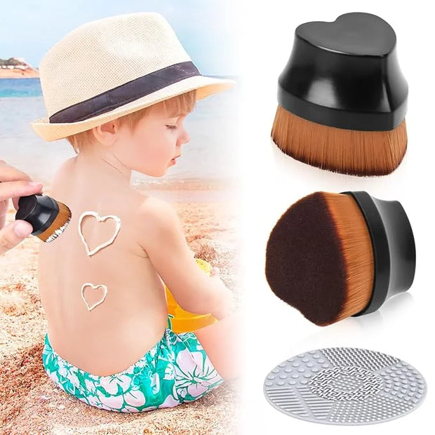 Sunscreen Applicator for Kids, Travel Size and Portable Sunblock Buddy Brush Set, Buddies Sunscreen Applicator with Cleani...