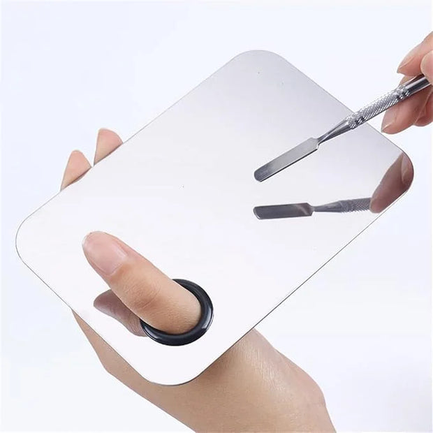 Makeup Mixing Palette,Stainless Steel Foundation Palette Cosmetic Mixing