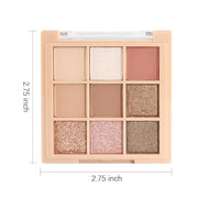 9Colors Nude Champagne Gold Rose Brown Colorful Glitter Eyeshadow Palette Makeup,Korean Natural Neutral Rainbow Eyeshadow ...