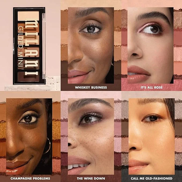 Milani Gilded Mini Eyeshadow Palette with 6 Matte & Shimmer Hues - The Wine Down - Product Image