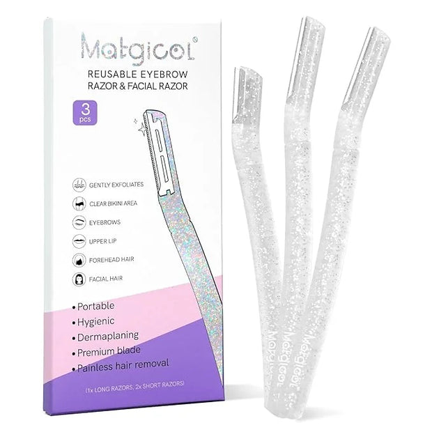 Women’s Dermaplane Razor for Face & Eyebrow - Anti-Cutting Japanese Blades for Eyebrow and Facial Hair Removal, Achieve Si...