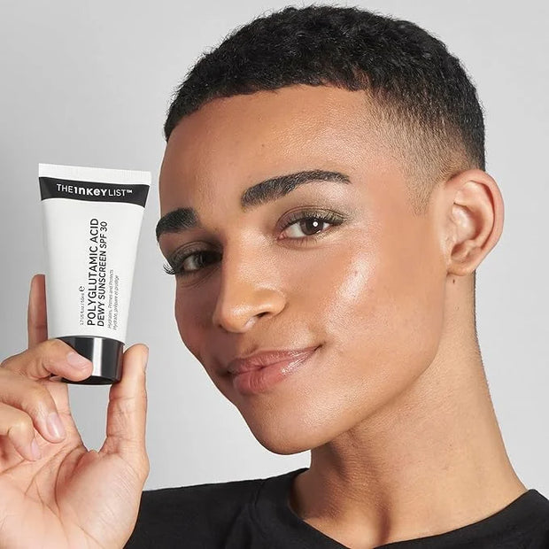 The INKEY List Dewy Sunscreen SPF 30, Lightweight and Non-Greasy Sunscreen Formula with Polyglutamic Acid, Glycerin and Sq...