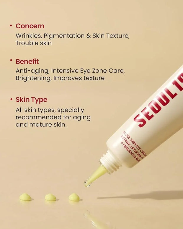 KSECRET SEOUL 1988 Eye Cream : Retinal Liposome 4% + Fermented Bean, 30ml/1.01 fl.oz. - Product Image