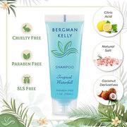 BERGMAN KELLY Round Hotel Soap Bars, Shampoo & Conditioner 3-Piece Set (1 oz each, 150 pc total, Tropical Waterfall), Deli...