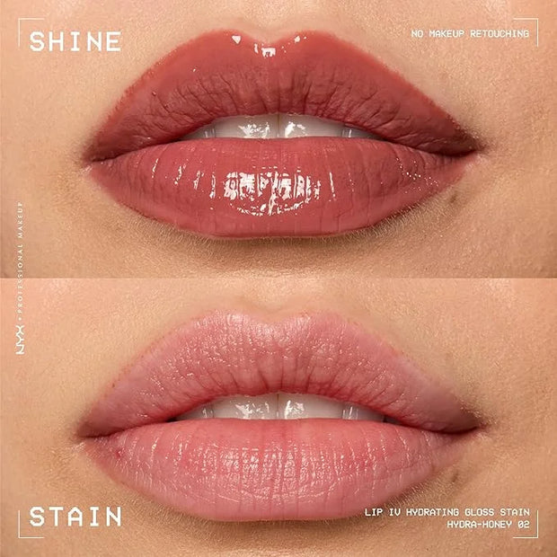 NYX PROFESSIONAL MAKEUP Lip IV Hydrating Glossy Lip Stain with 12HR Hydration - Hydra Honey (Brown) - Product Image