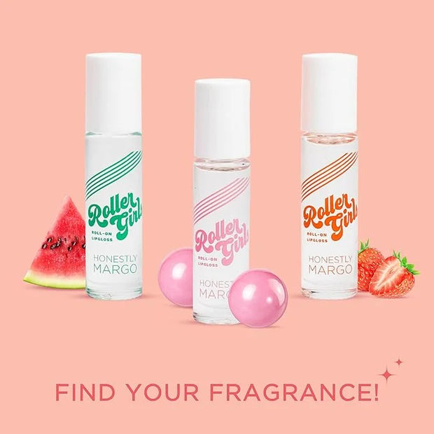 Roller Girl Roll-On Lip Gloss (Strawberry Amber, 2 Pack) – Lip Gloss for Women with Hydrating Vitamin E & Moisturizing Shi...