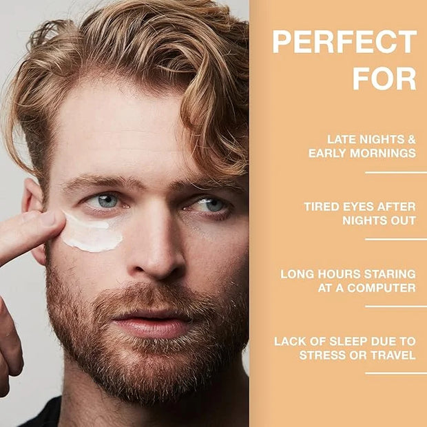 CRVFT Men's Under Eye Cream .25oz [AM/PM] | 30 Day Supply | Reduce the Appearance of Puffy Eyes + Lessen Dark Circles | In...