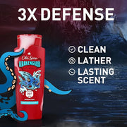 Old Spice Cleansing Body Wash for Men, 3X Defense, 24/7 Shower Fresh with Lasting Scent, 2-in-1 Body & Face Wash, Krakenga...