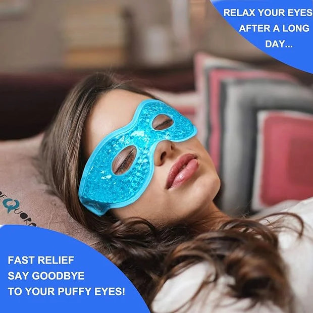 2PCS Reusable Hot Cold Therapy Eye Mask for Puffiness, Dark Circles, Eye Bags, Dry Eyes, Headaches, Migraines, Stress Reli...