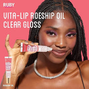 Ruby Kisses Broadway Vita-Lip Clear Lip Gloss (Rosehip Oil 12 Pack), Ultra-Hydrating & Soothing Formula with Vitamin Oils,...