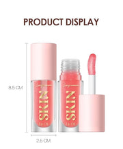 Big Brush Head Lip Glow Oil Plumping Tint, Tinted Lip Balm Transparent Lip Care, Moisturizing Non-sticky Fresh Shiny Textu...