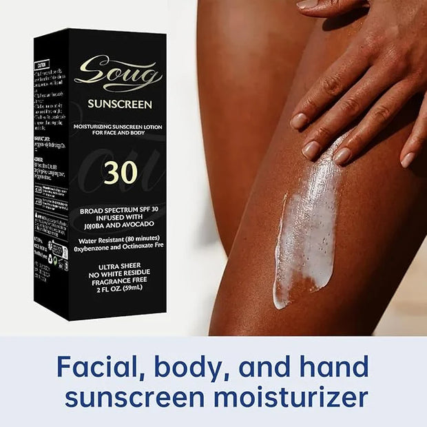 Sunscreen Black Girl (2 Fl. Oz), Face & Body Moisturizing Sunscreen Lotion SPF 30, For Melanin Rich Skin,No White Residue,...