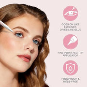 KISS Clear Lash GLUEliner, Felt-Tip Eyelash Adhesive, Clear Matte Finish, Foolproof Application, Easy Touch-Up, 0.02 Oz. 0...